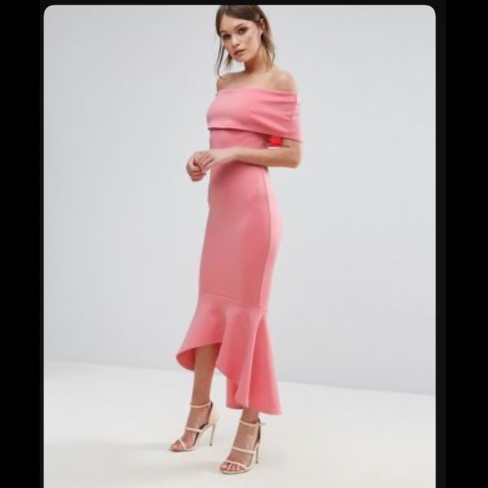 ASOS Club L bardot drop peplum dress